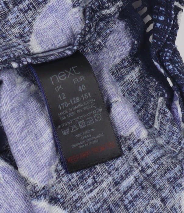 Next Women's Purple Floral Sleeveless V-Neck Dress