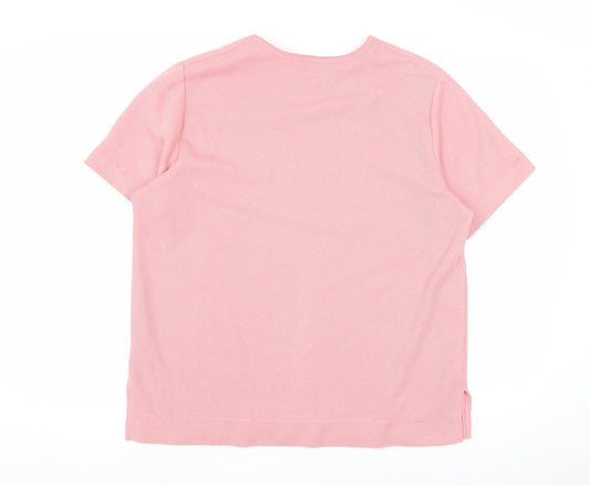 Womens UK Size 16 Berketex Pink Basic T-Shirt