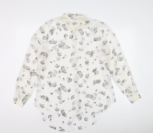 Womens UK Size 14 Limited Edition Ivory Basic Button-Up