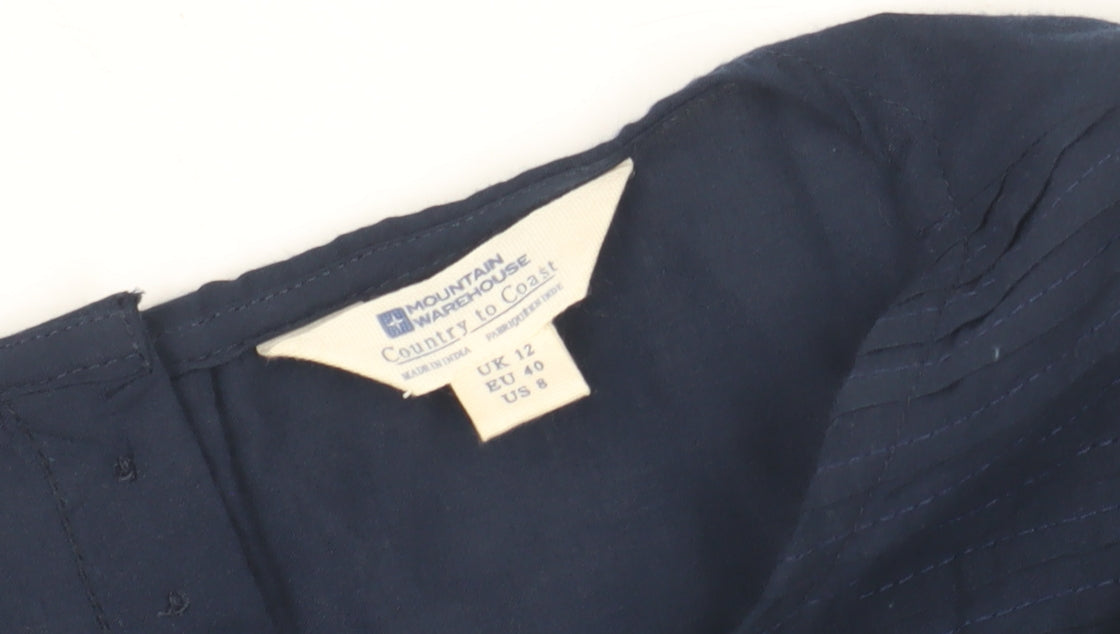 Mountain Warehouse Women's Blue Ruffle Blouse Size 12