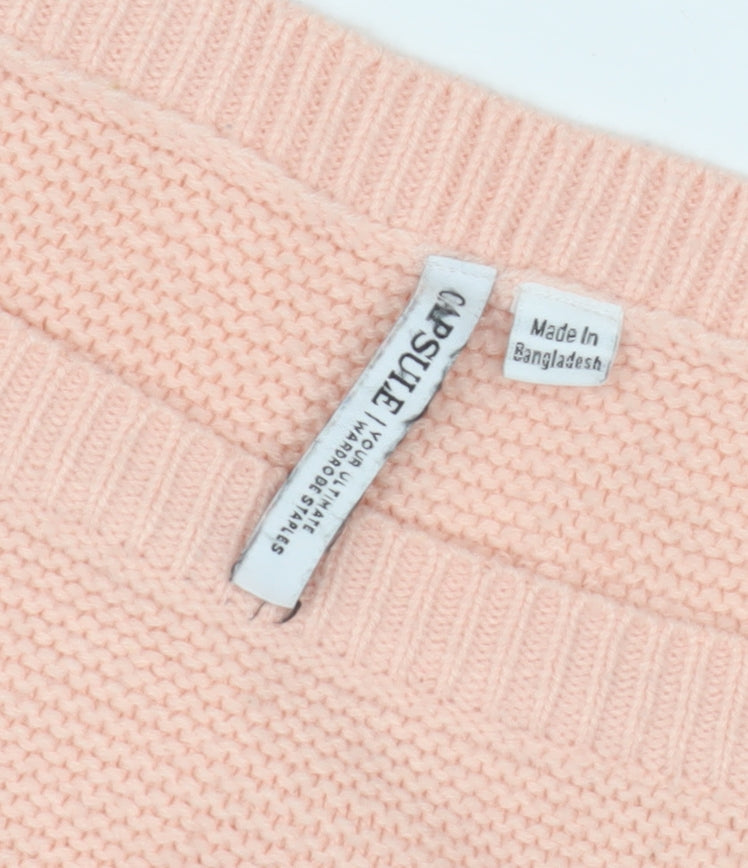 Womens UK Size Capsule Pink Pullover Jumper