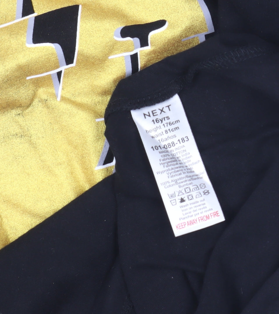 Next Girls Black Graphic Long Sleeve T-Shirt, 16 Years