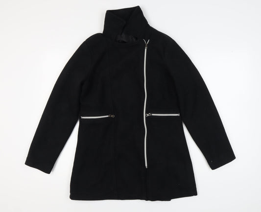 Womens UK Size 12 La Redoute Black Motorcycle Jacket