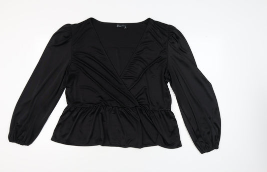 ASOS DESIGN Women's Black Plus Wrap Blouse Size 22