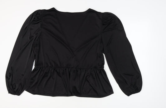 ASOS DESIGN Women's Black Plus Wrap Blouse Size 22