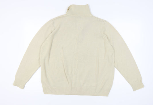 Damart Women's Beige Collared Full Zip Jumper, Size M