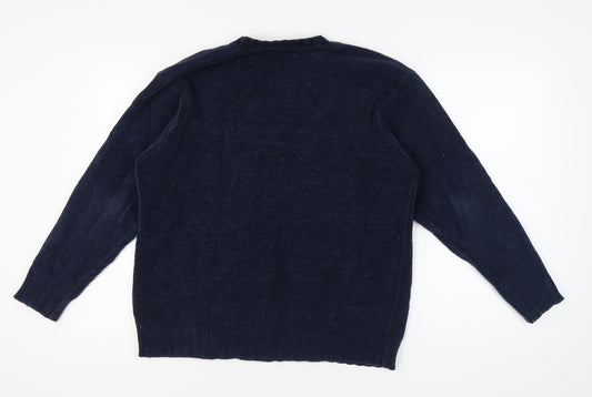 Marks and Spencer Men’s Blue V-Neck Pullover L