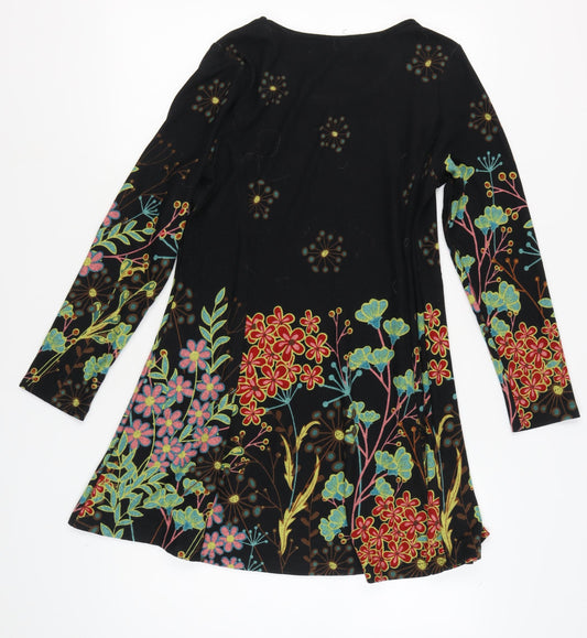 Klass Women's Black Floral Long Sleeve Dress