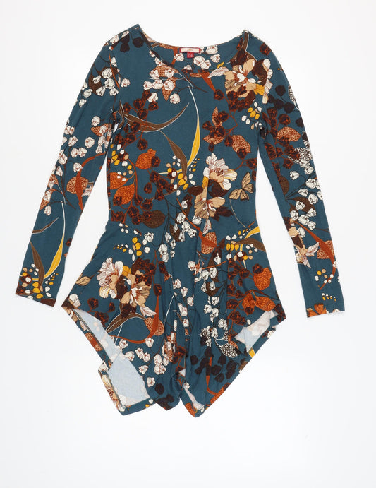 Additional front view of Joe Browns Women's Floral Dress, 8, Asymmetric Multicoloured