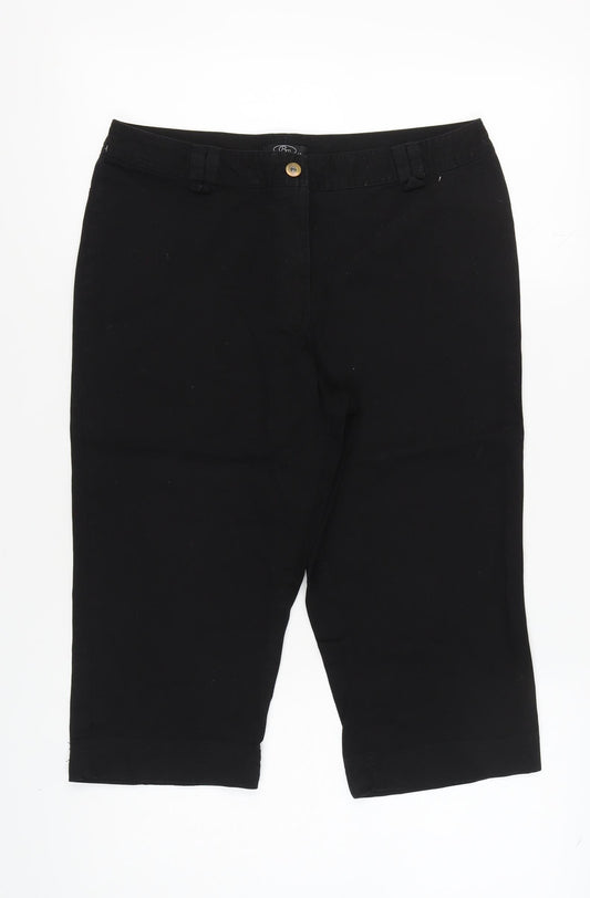 Bonmarché Women's Black Cropped Trousers, Size 14