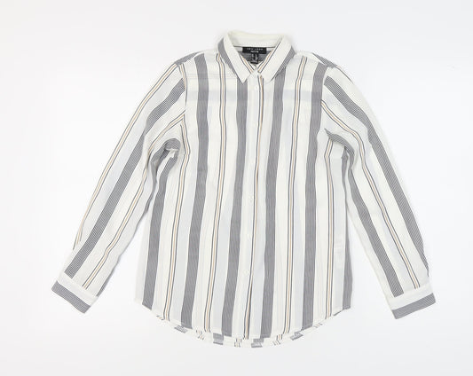 Womens UK Size 4 New Look Multicoloured Basic Button-Up