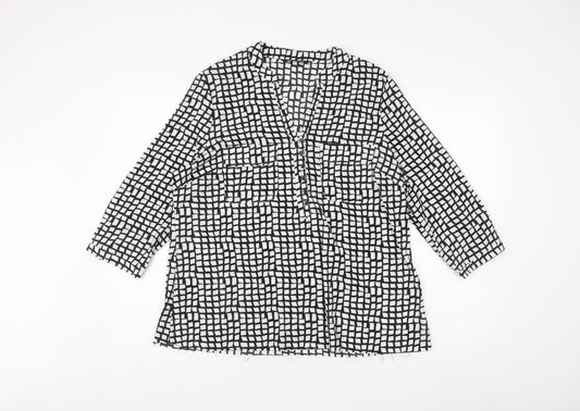 Womens UK Size 16 Debenhams Black Tunic Blouse