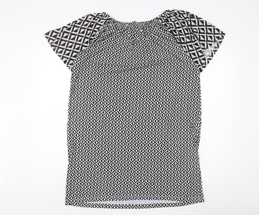 Next Women's Petite Geometric Dress Black Beige Size 18