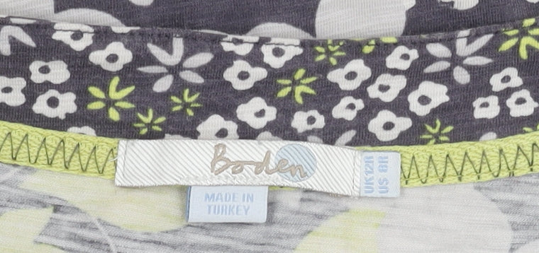 Boden Women's Multicoloured Floral Jersey Top Size 12