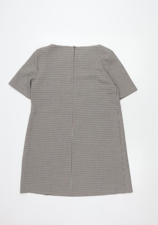 Zara Woman Women's Brown Houndstooth Dress Size 12