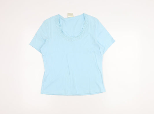 Womens UK Size 10 Eastex Blue Basic T-Shirt