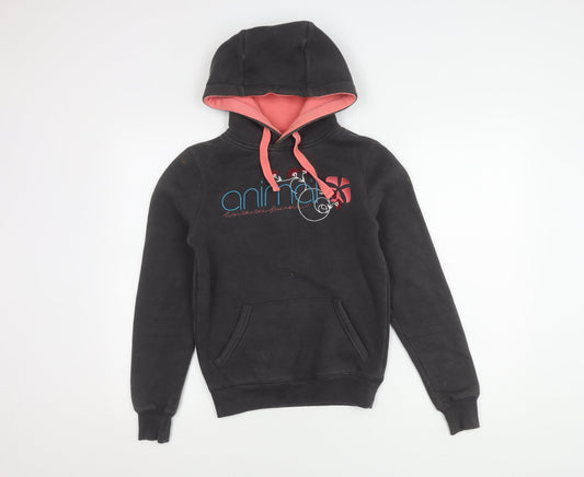 Womens UK Size 8 Animal Black Pullover Hoodie