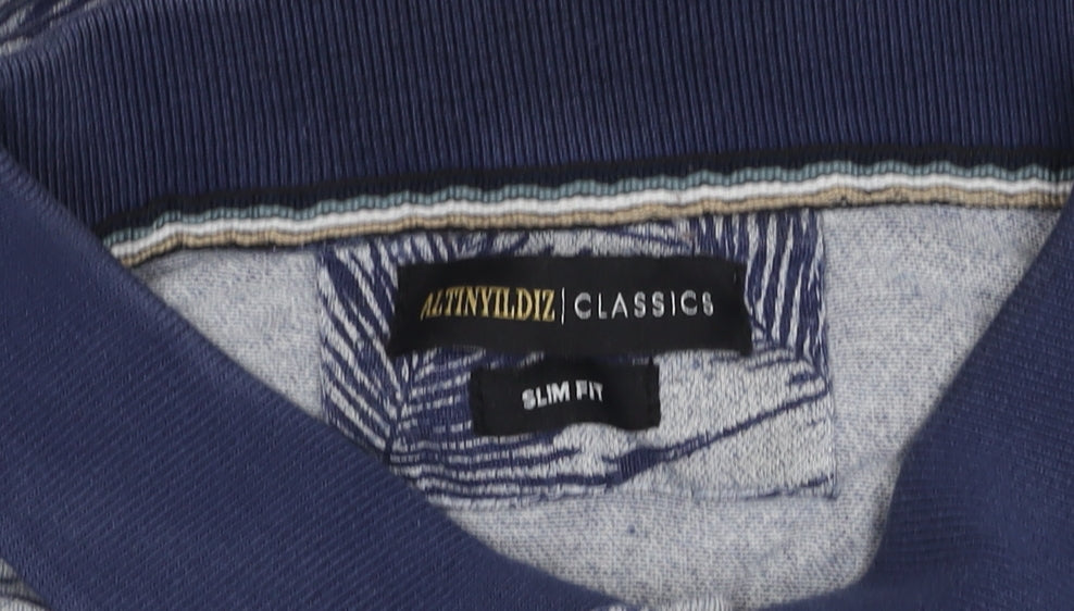 ALTINYILDIZ CLASSICS Blue Men's XL Slim Fit Polo