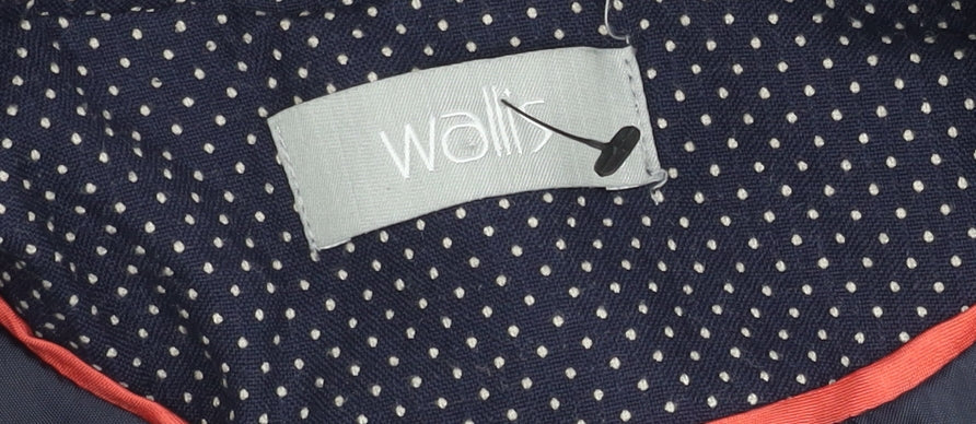 Wallis Women's Blue Spotted Blazer - Size 16