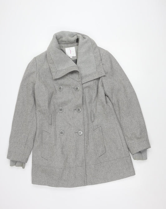 Womens UK Size 14 Jasper Conran Grey Pea Coat