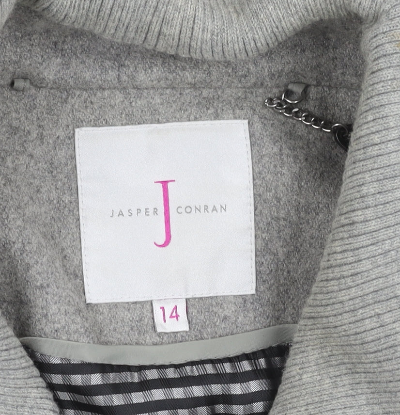 Womens UK Size 14 Jasper Conran Grey Pea Coat
