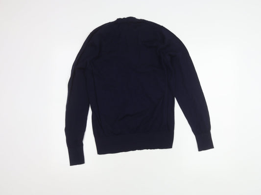 Marks and Spencer Men's Blue Wool Pullover Jumper L
