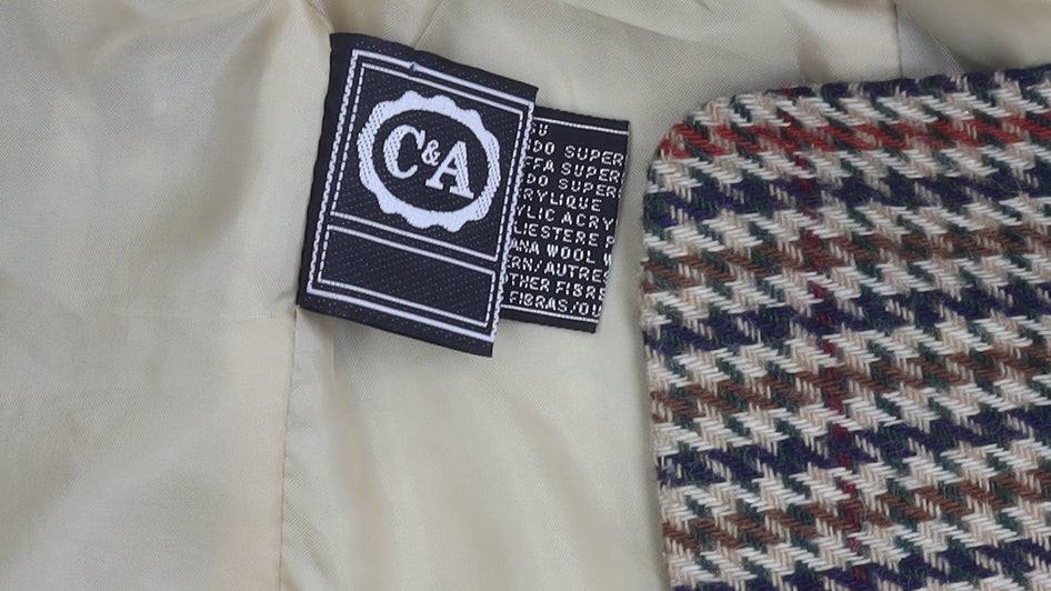 C&A Women's Multicoloured Houndstooth Blazer Size 10