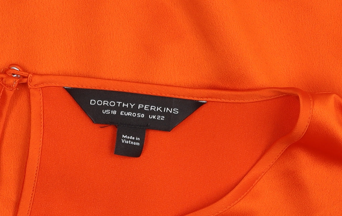 Womens UK Size 22 Dorothy Perkins Orange Basic Blouse