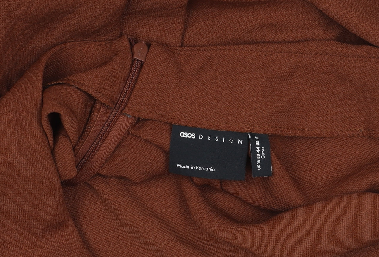 ASOS DESIGN Women's Brown Skirt Size 16