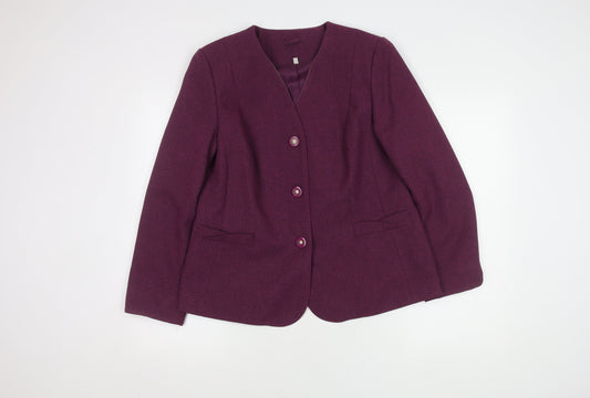 Additional front view of Honor Millburn Women's Purple, size 14, Suit Jacket