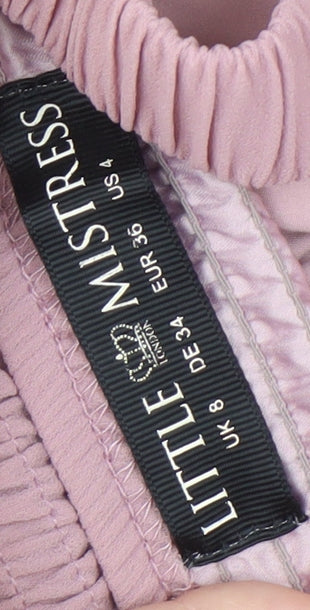 Little Mistress Women's Pink Long A-Line Dress Size 8