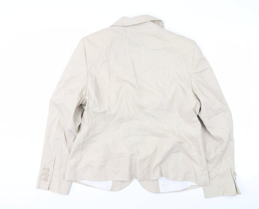 Marks and Spencer Beige Women's Blazer Size 18