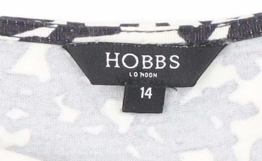 Hobbs Women's Black & White Floral Short Sleeve Dress