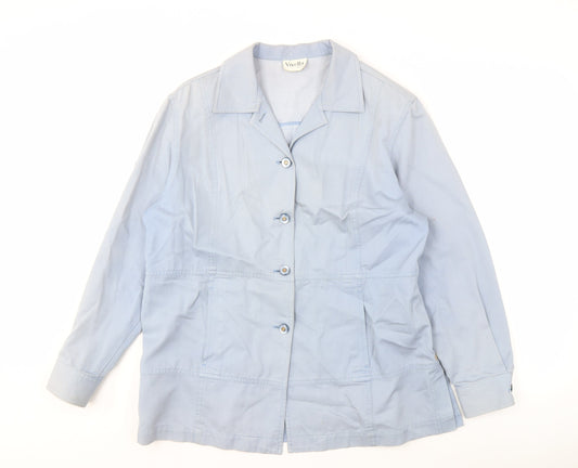 Viyella Women's Blue Cotton Jacket Size 12 Petite