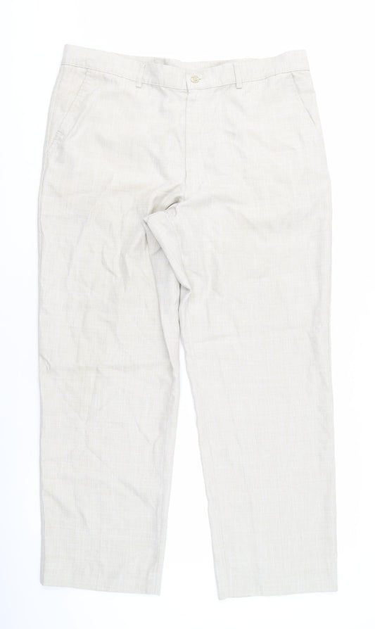 Additional front view of Farah Beige unisex trousers, size 10, polyester blend