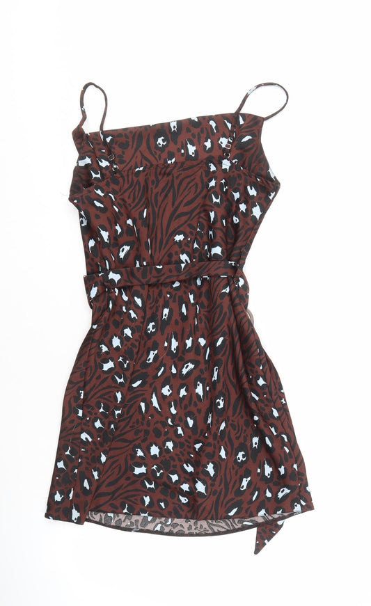 River Island Women's Brown Wrap Dress - Size 10