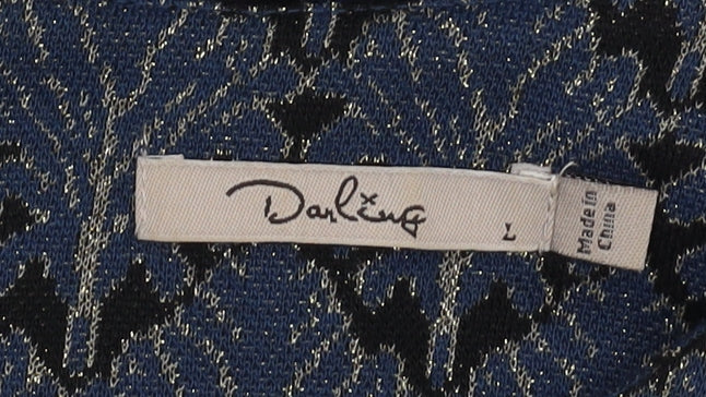 Darling Women's Blue Geometric Shift Dress L