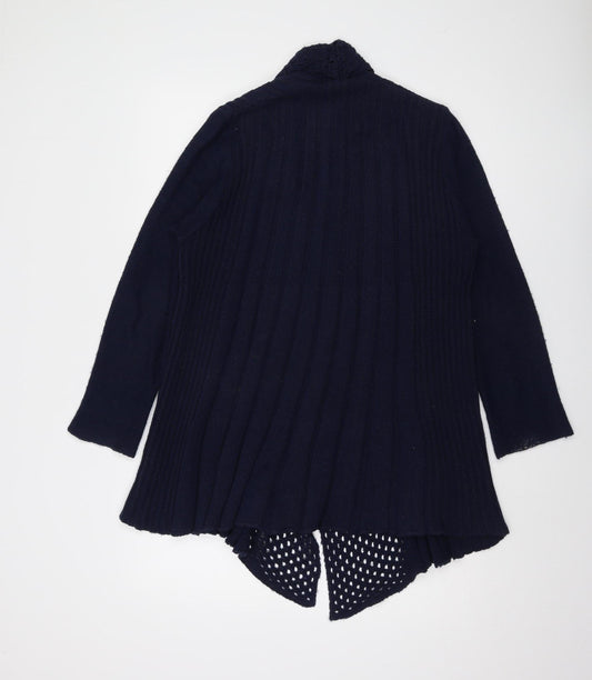 Eastex Women's Blue Open Front Cardigan, S, Casual Knit Style