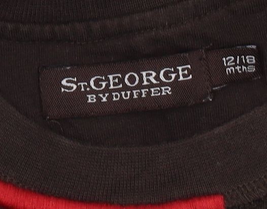 St George by Duffer Unisex Baby T-Shirt Brown/Green 12-18 Months