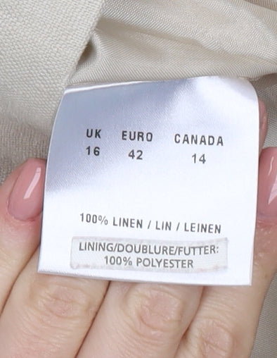 Windsmoor Women's Beige Linen Suit Jacket Size 16