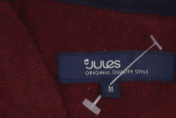 Jules Men's Red Henley Jumper M - Cotton Knit