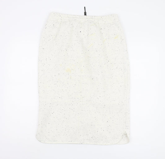 Massimo Dutti Women’s Ivory Midi Skirt, Size 12