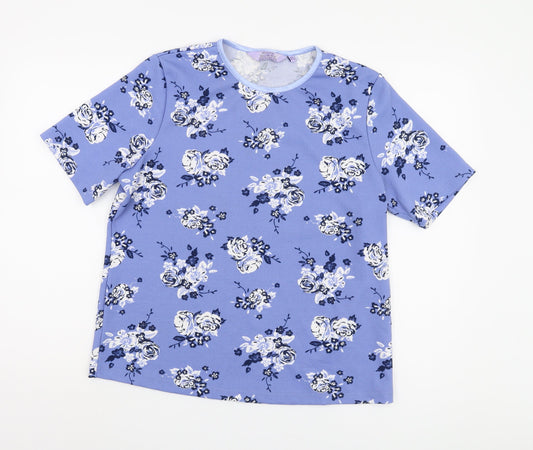 Honor Millburn Women's Blue Floral T-Shirt Size M