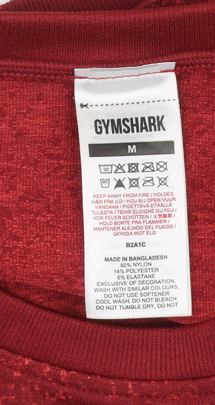 Gymshark Women's Red Cropped Long Sleeve Top M