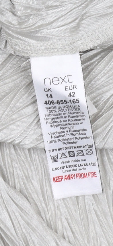 Next Women's Silver Geometric Dress Size 14