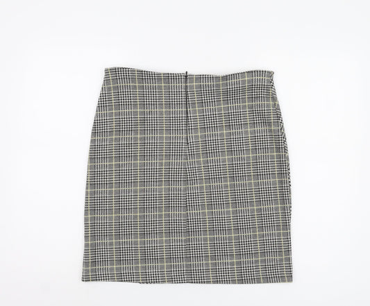 M&Co Women's Yellow Check Pencil Skirt Size 12