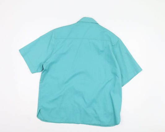 Womens UK Size 14 Eastex Blue Basic Button-Up