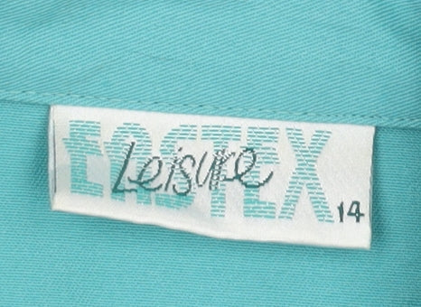 Womens UK Size 14 Eastex Blue Basic Button-Up
