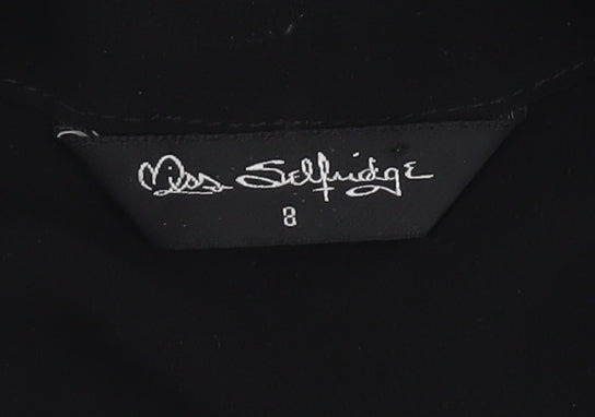 Womens UK Size 8 Miss Selfridge Black Basic Blouse