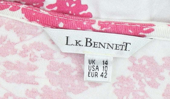 L.K. Bennett Women's Floral A-Line Dress, Size 14, Pink